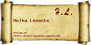 Holka Levente névjegykártya